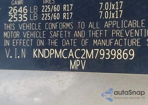 2021 Kia Sportage Lx z USA, uszkodzony, nr VIN KNDPMCAC2M7939869